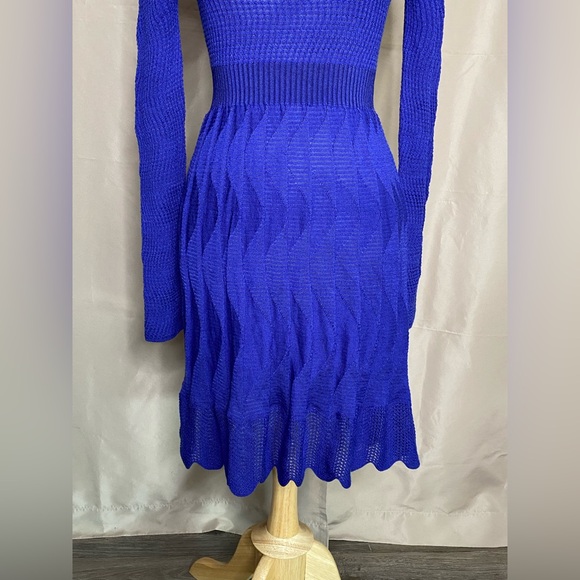 Missoni Blue Knit Long Sleeve Dress - Picture 2 of 9